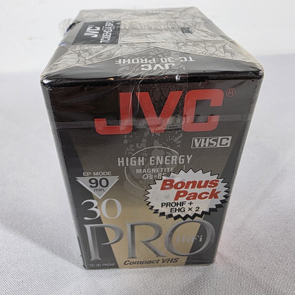 JVC VHS-C 3-Pack TC-30EHG 30/90 Min Hi-Fi Tapes PROHF + EHG X 2 New Sealed - Picture 5 of 7